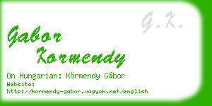 gabor kormendy business card