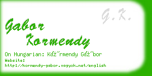 gabor kormendy business card